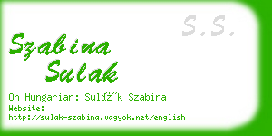 szabina sulak business card